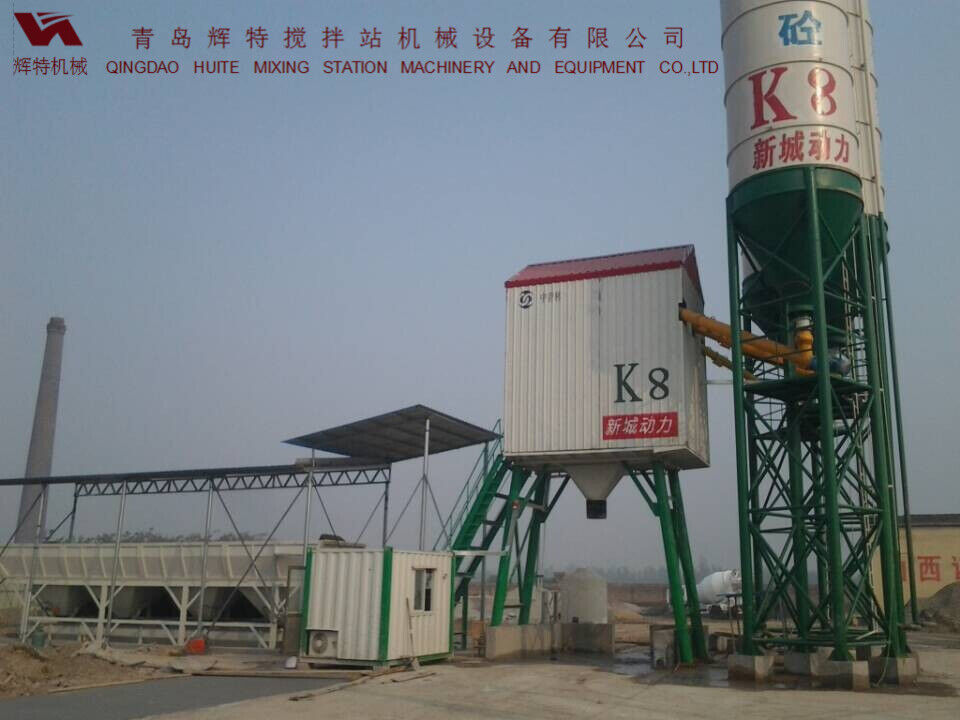 輝特混凝土攪拌站HZS50攪拌性能強，攪拌均勻、迅速，生產(chǎn)效率高